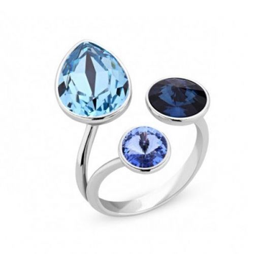 Bague Spark Argent et cristaux bleus