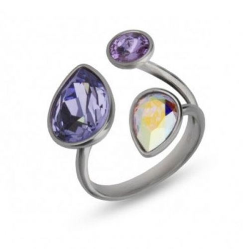 Bague Spark Argent et cristaux violets