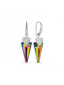 Boucles d'oreilles Spark Argent et cristaux motif  glaive