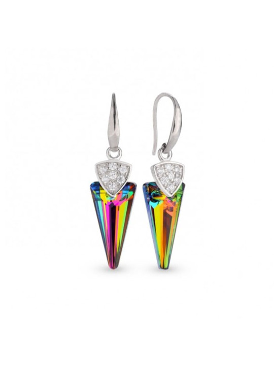 Boucles d'oreilles Spark Argent et cristaux motif  glaive