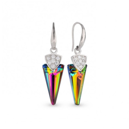 Boucles d'oreilles Spark Argent et cristaux motif  glaive