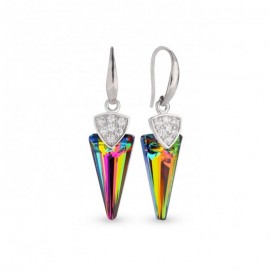 Boucles d'oreilles Spark Argent et cristaux motif glaive