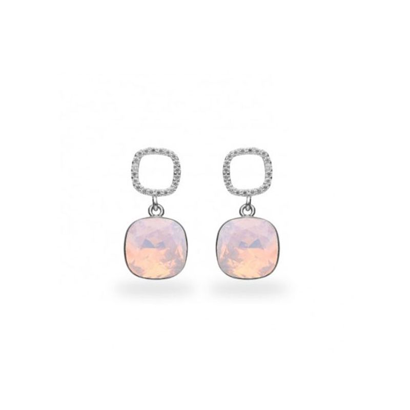 Boucles d'oreilles Spark Argent et cristaux roses