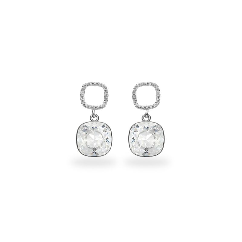 Boucles d'oreilles Spark Argent et cristaux blancs