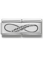 Maillon Nomination classic double Plaque plume infini
