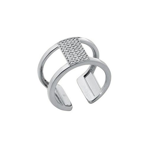 Bague Les Georgettes précieuses motif barrette finition argent et oxydes