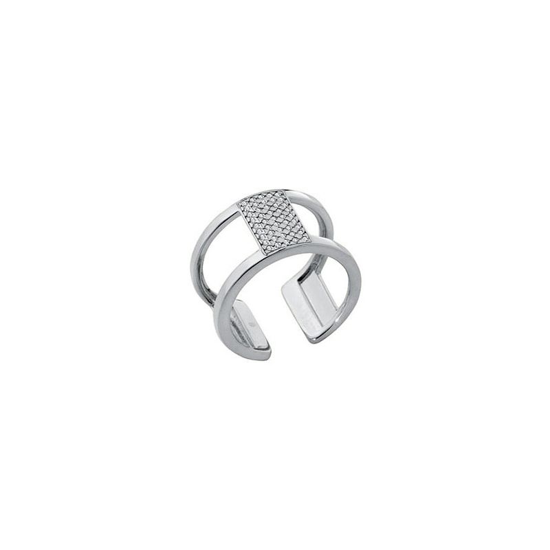 Bague Les Georgettes précieuses motif barrette finition argent et oxydes