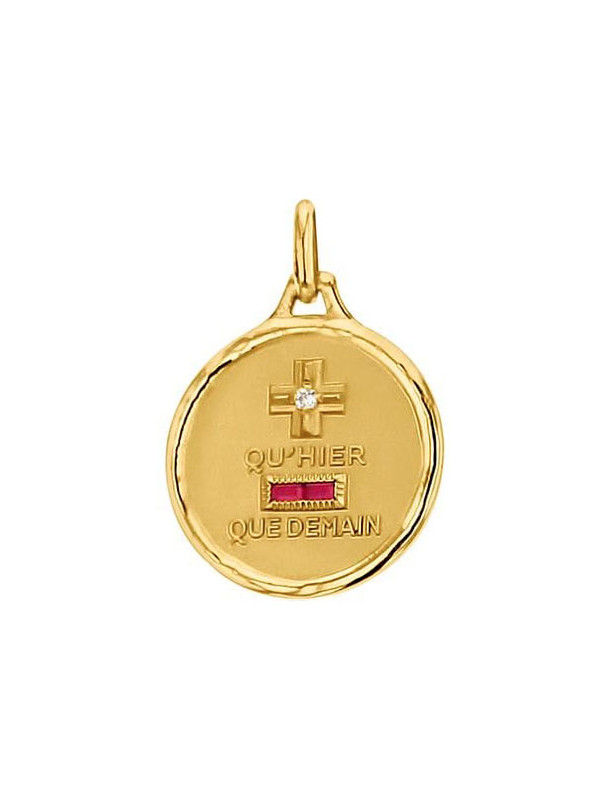 Médaille d'Amour en Or, Diamant et Rubis synthétique - Augis