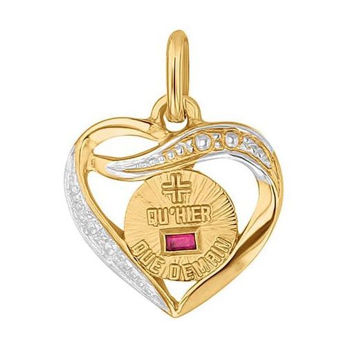 Médaille d'Amour en Or et Rubis synthétique- Augis