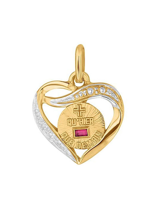 Médaille d'Amour en Or et Rubis synthétique- Augis