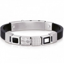 Bracelet Nomination acier et caoutchouc