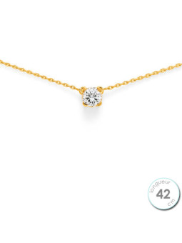 Collier en Plaqué Or et oxyde de zirconium