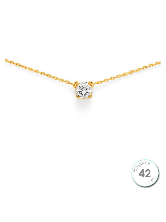 Collier en Plaqué Or et oxyde de zirconium