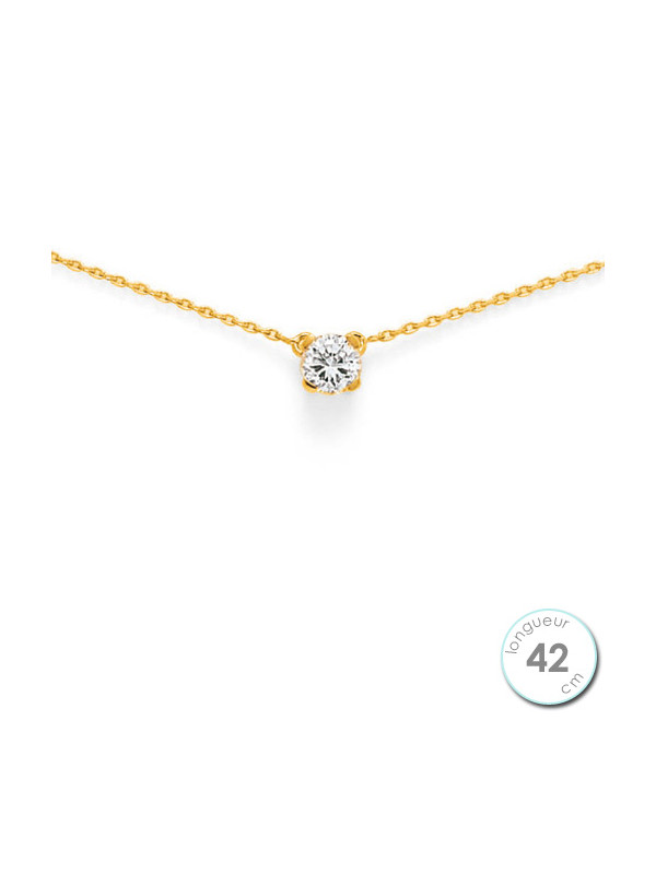 Collier en Plaqué Or et oxyde de zirconium