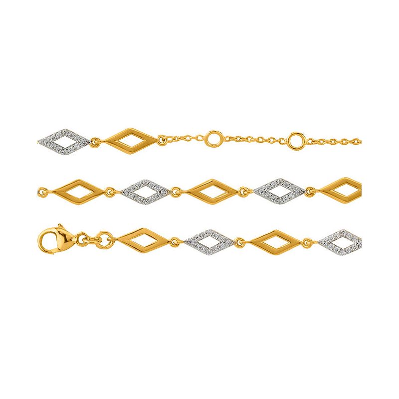 Bracelet Plaqué Or et oxyde de zirconium