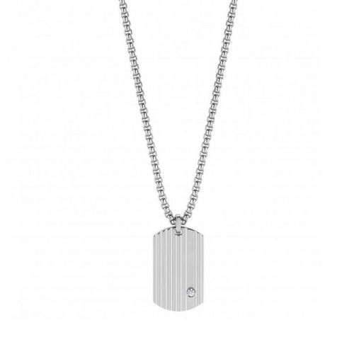 Collier homme acier avec pendentif plaque GI