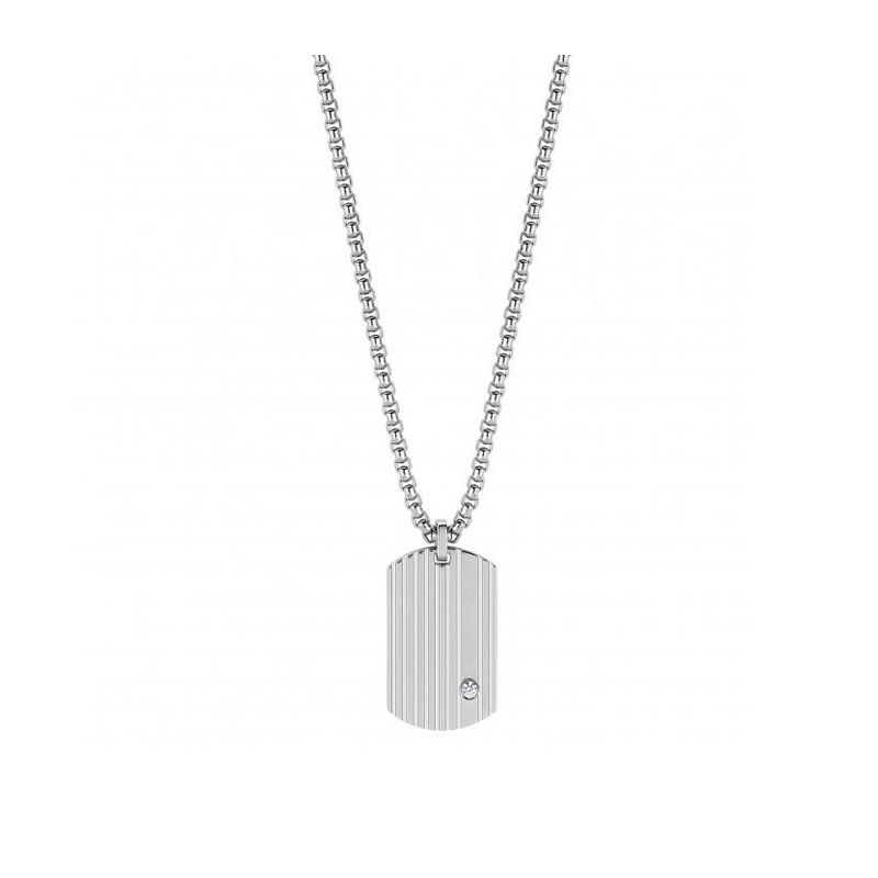 Collier homme acier avec pendentif plaque GI