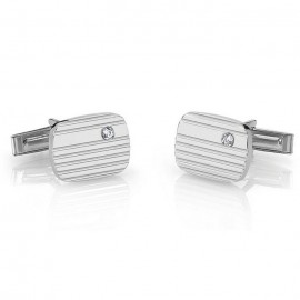Boutons de manchettes acier et oxyde de zirconium