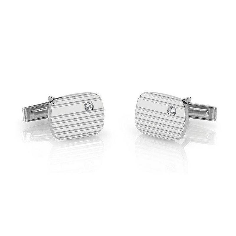 Boutons de manchettes acier et oxyde de zirconium