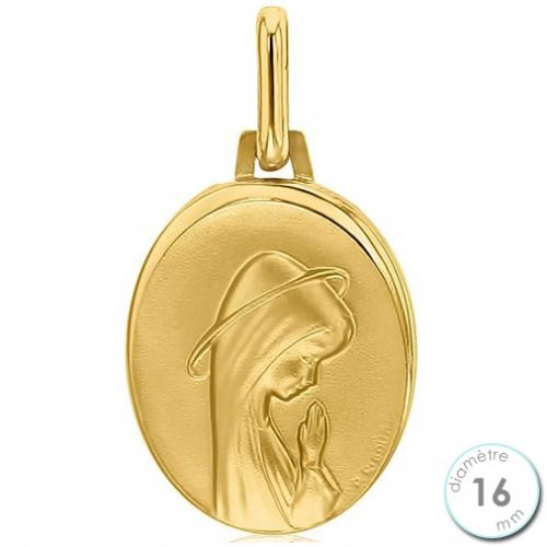 Médaille de baptême Vierge en Or 9 carats - Augis