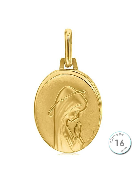 Médaille de baptême Vierge en Or 9 carats - Augis