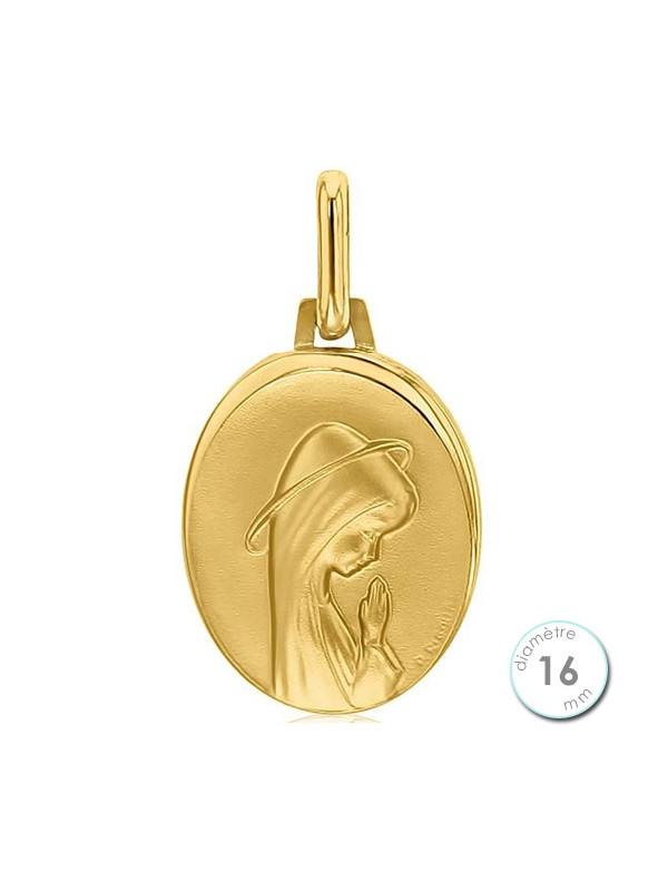 Médaille de baptême Vierge en Or 9 carats - Augis