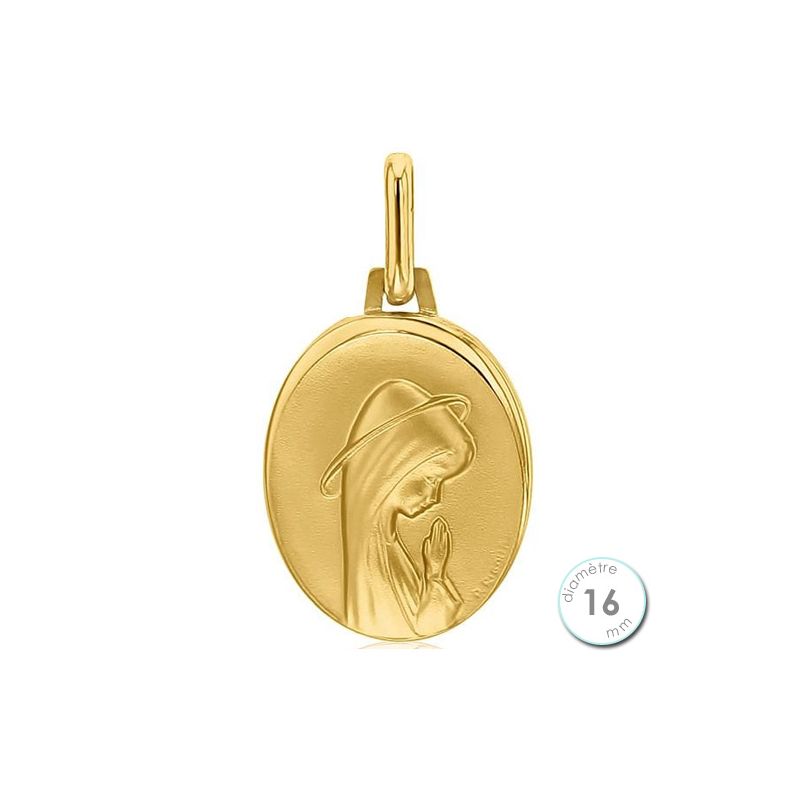 Médaille de baptême Vierge en Or 9 carats - Augis