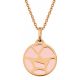 Collier femme Les Georgettes finition Or rose motif girafe et cuir reversible