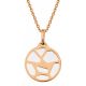 Collier femme Les Georgettes finition Or rose motif girafe et cuir reversible