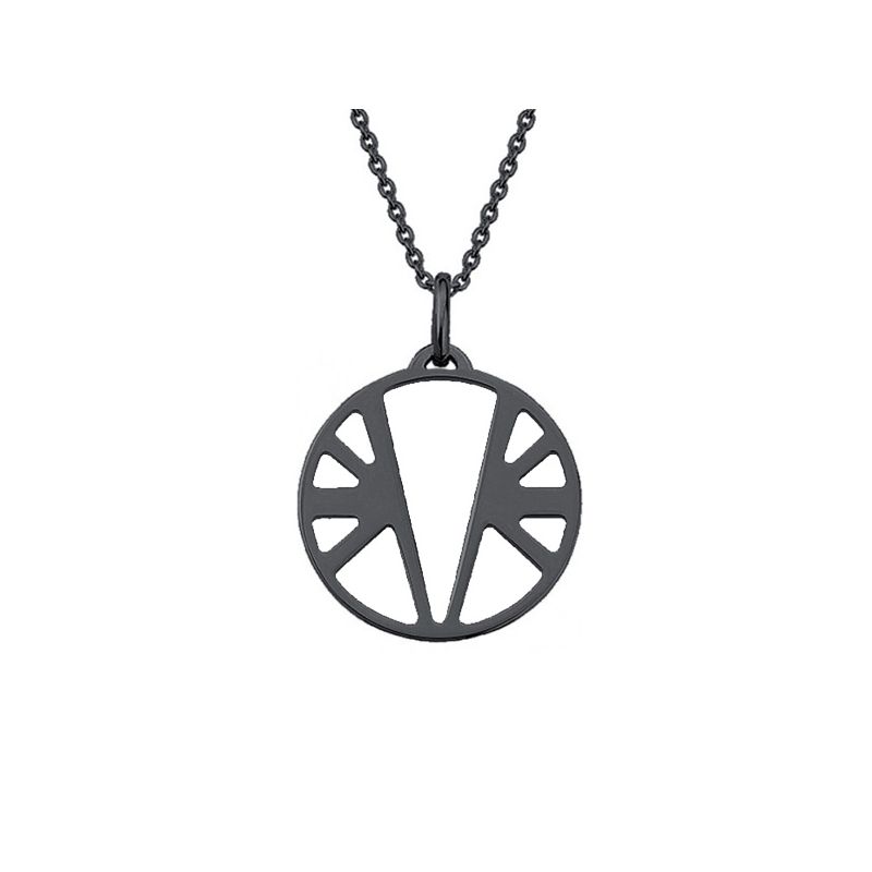Collier femme Les Georgettes ruthénium motif ibiza et cuir reversible