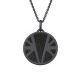 Collier femme Les Georgettes ruthénium motif ibiza et cuir reversible