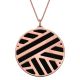 Collier femme Les Georgettes finition Or rose motif ruban et cuir reversible
