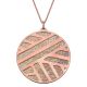 Collier femme Les Georgettes finition Or rose motif ruban et cuir reversible