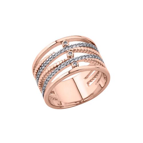 Bague plaqué Or rose et oxydes de zirconium