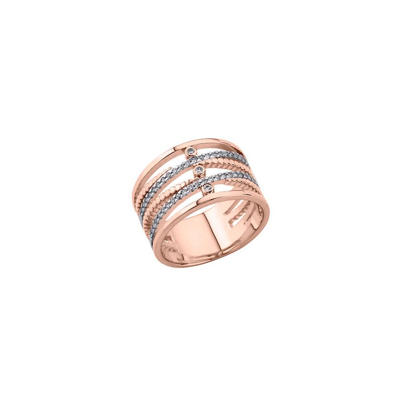 Bague plaqué Or rose et oxyde de zirconium