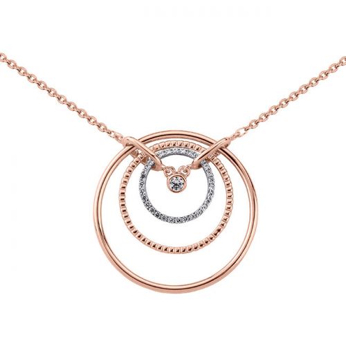 Collier en Plaqué Or rose et oxyde de zirconium