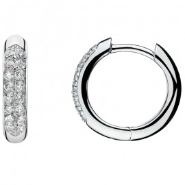 Boucles d'oreilles créoles Or blanc et Diamants