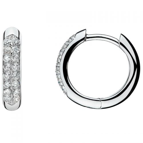 Boucles d'oreilles créoles Or blanc et Diamants