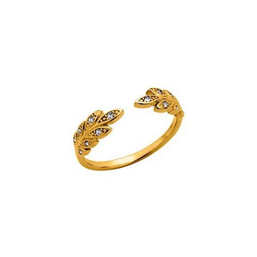 Bague Les Cumulables plaqué Or feuilles et oxydes de zirconium