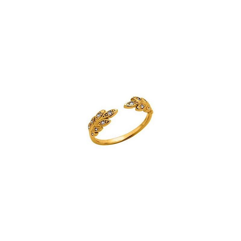 Bague Les Cumulables plaqué Or feuilles et oxydes de zirconium