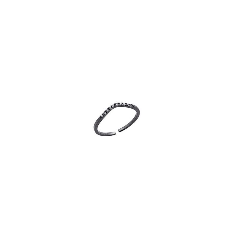 Bague Les Cumulables ruthénium et oxydes de zirconium