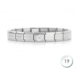 Bracelet Nomination base Acier et croix blanche Argent