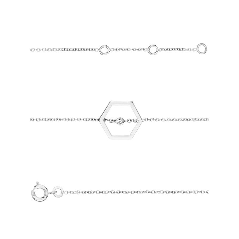 Bracelet plaqué Argent et oxydes de zirconium