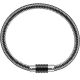 Bracelet acier tressé 2 tons et motif pvd noir 