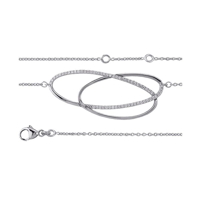 Bracelet plaqué Argent et oxydes de zirconium