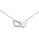 Collier Argent et oxyde de zirconium motif coeurs