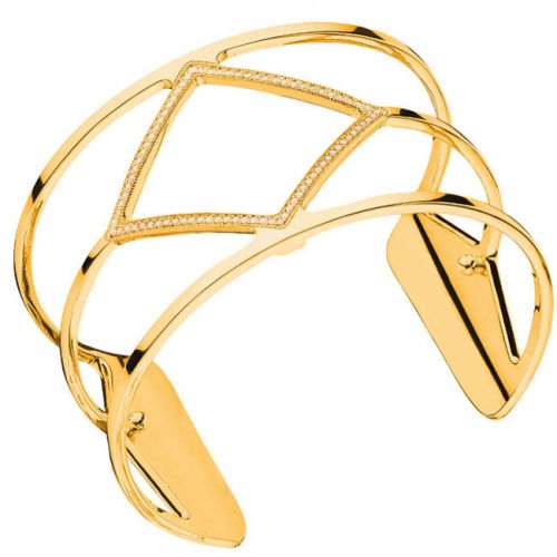 Bracelet manchette Les Georgettes précieuses losange finition Or jaune large et oxydes