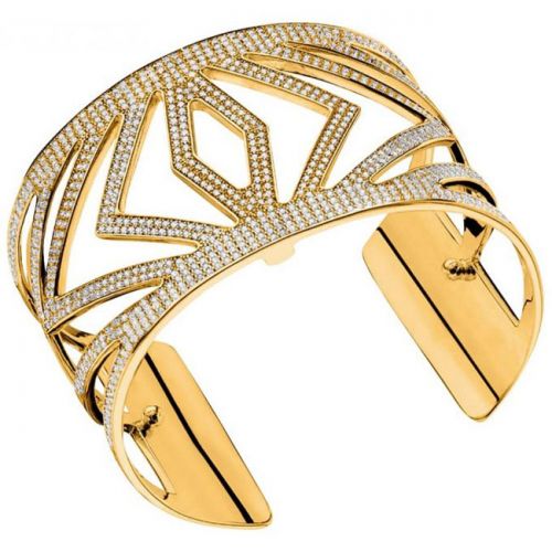 Bracelet manchette Les Georgettes précieuses chevrons finition Or jaune large et oxydes