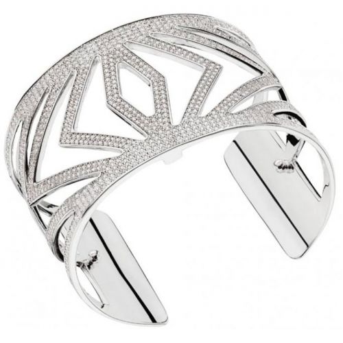 Bracelet manchette Les Georgettes précieuses chevrons finition Argent large et oxydes