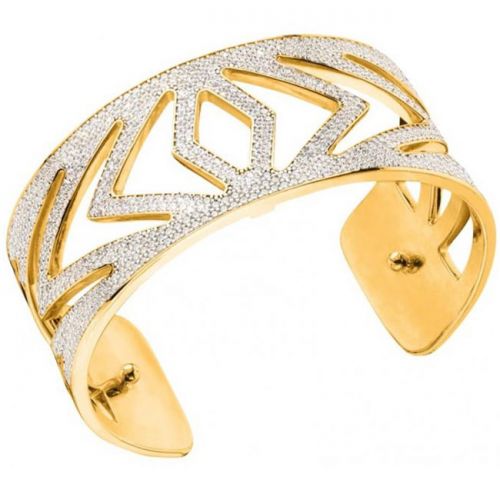 Bracelet manchette Les Georgettes précieuses chevrons finition Or jaune medium et oxydes
